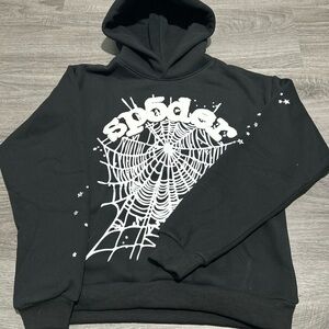 Stylish Black Hoodie with Web Design